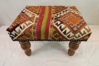 R7432 Antique Kilim Covered Footstools