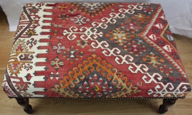 Antique Kilim Ottoman Coffee Table R7449