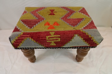 R7015 Kilim Covered Footstools