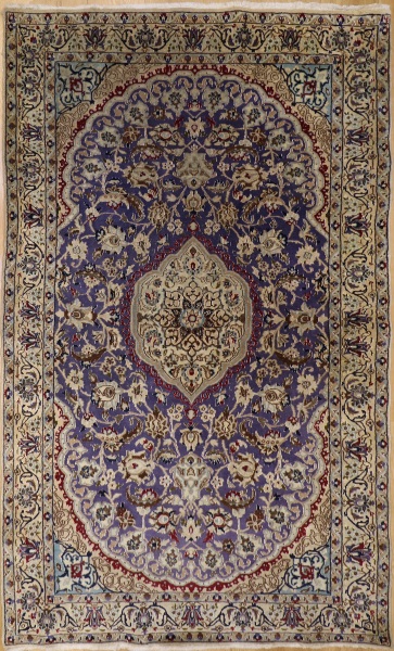 R7982 Persian Silk and Wool Nain Rug